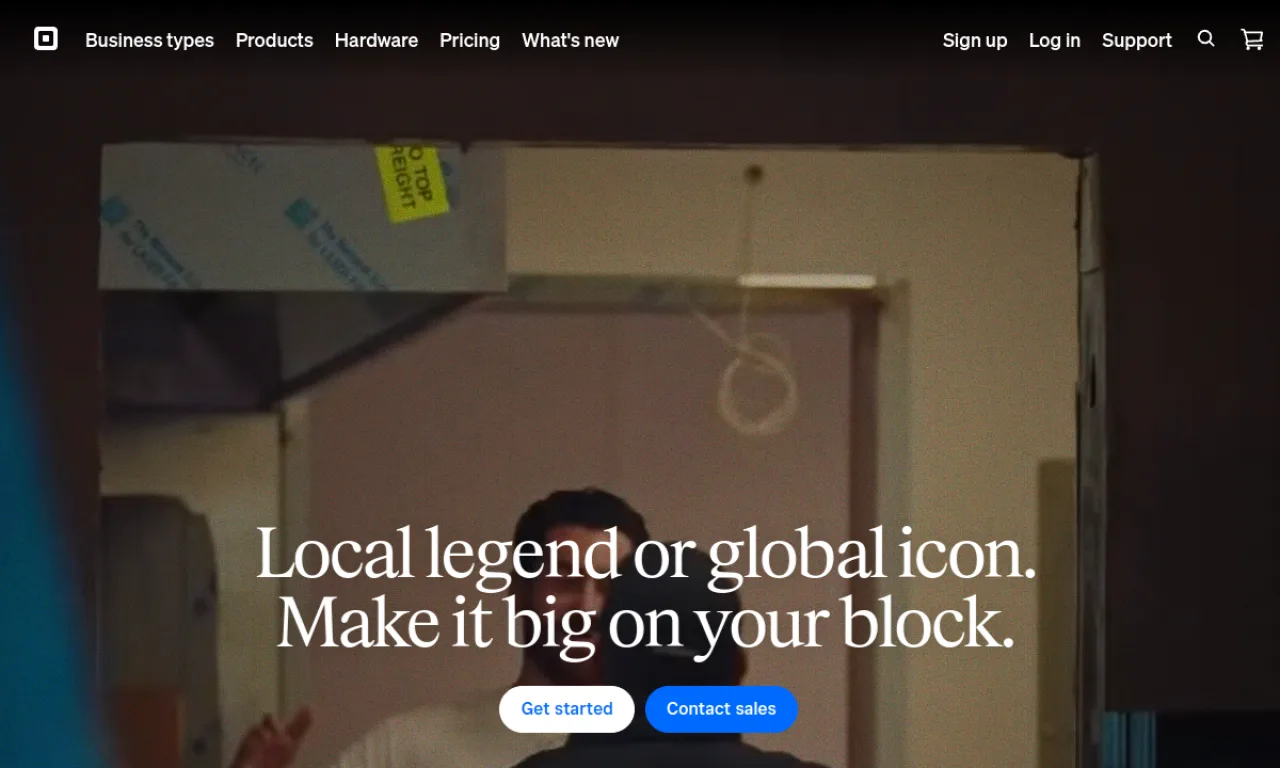 Screenshot of Square website