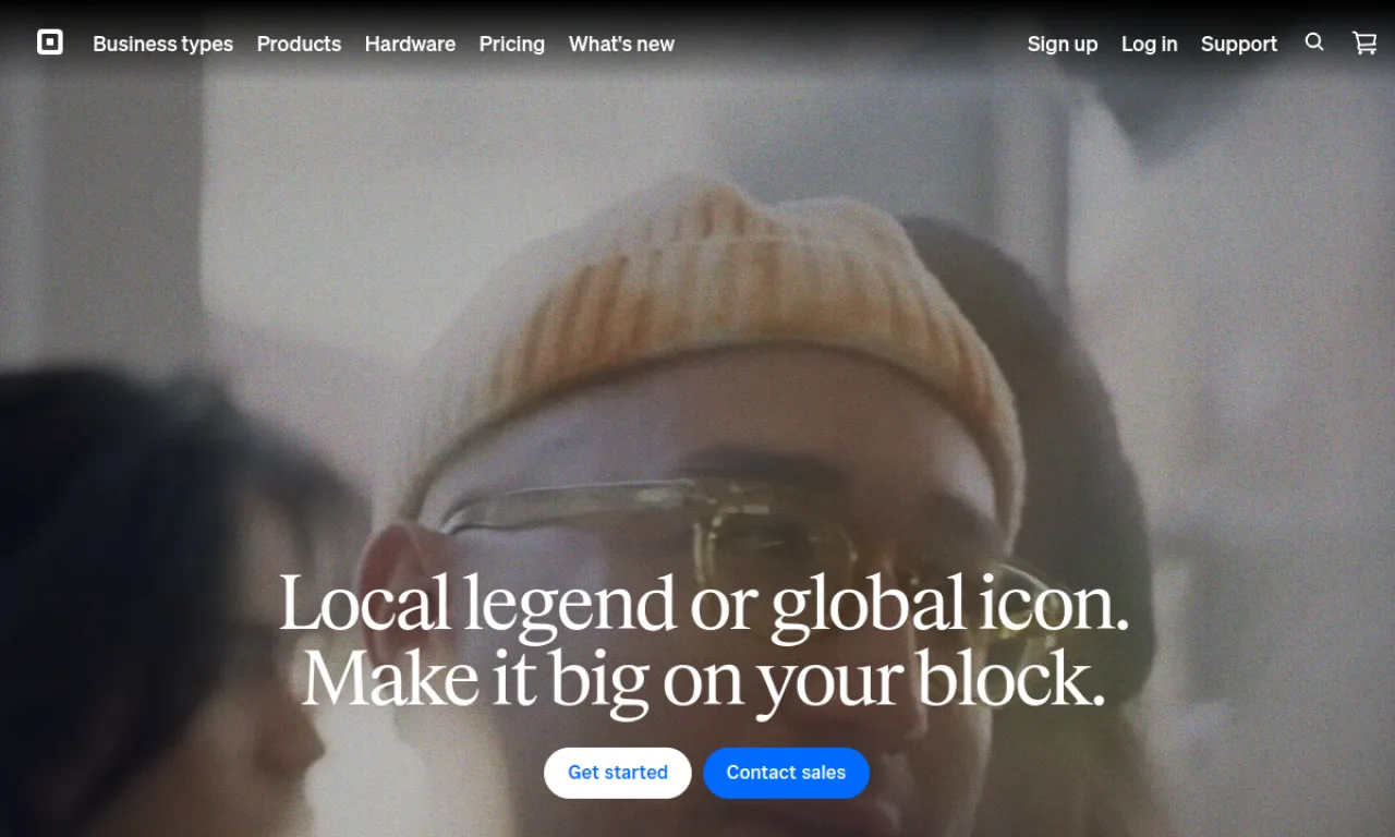 Screenshot of Square website