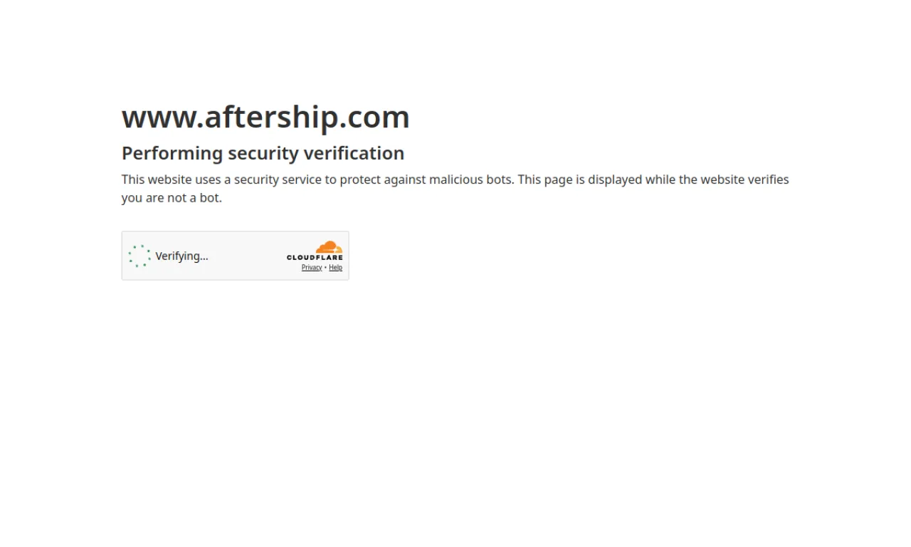 Screenshot of AfterShip website