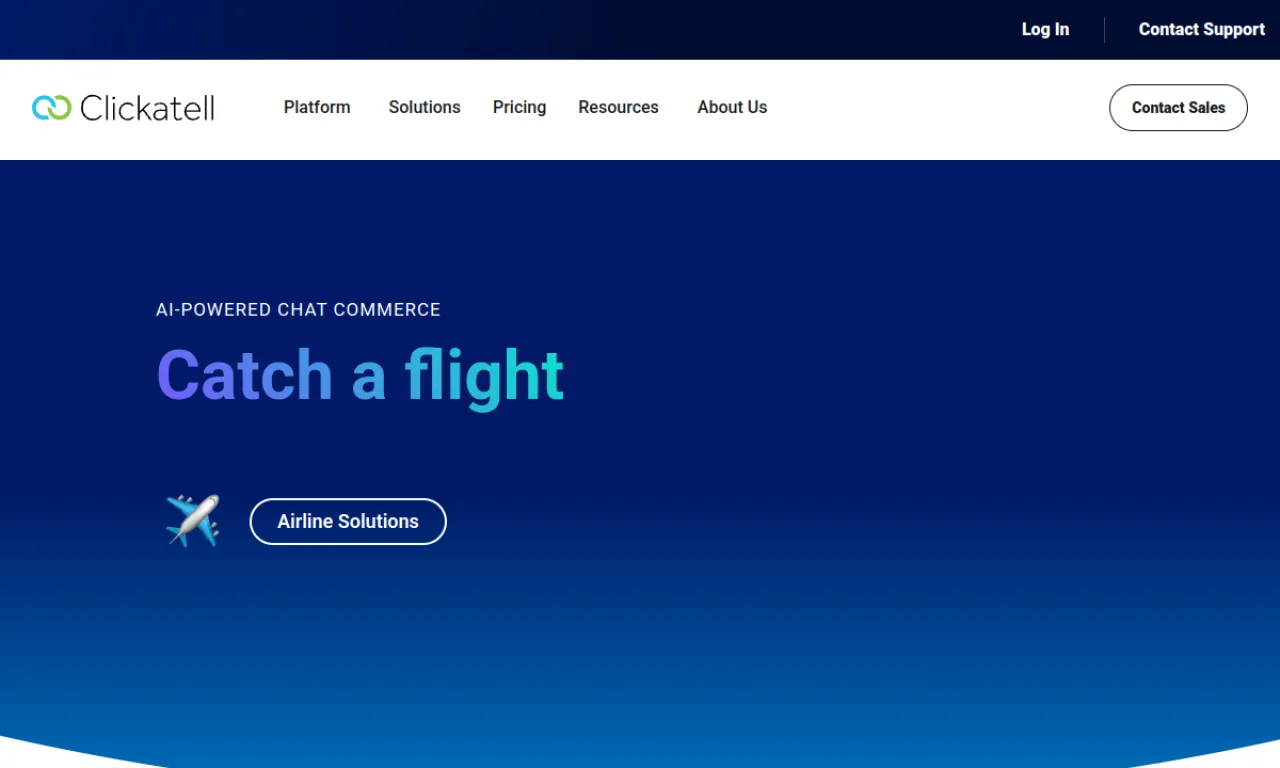 Screenshot of Clickatell website