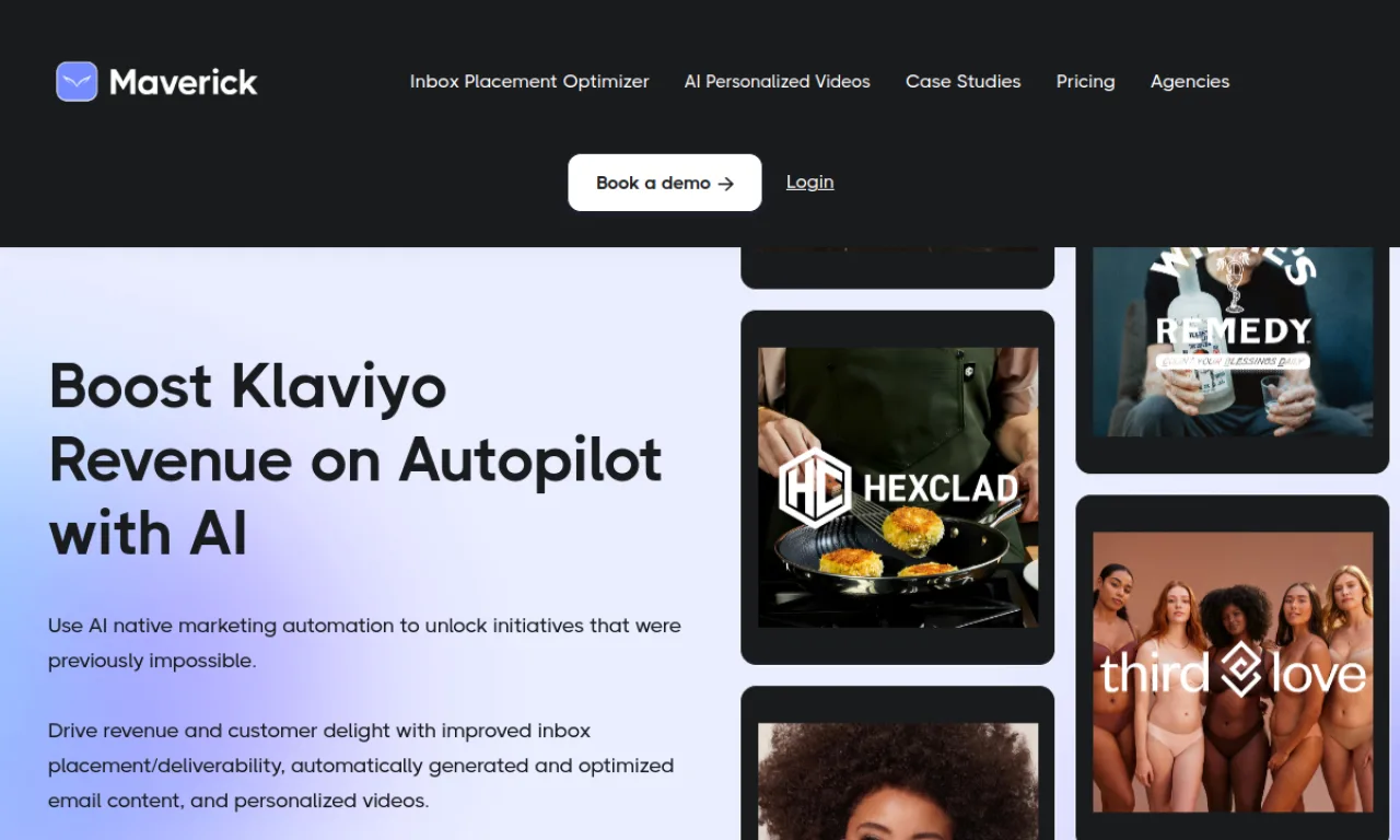 Screenshot of Maverick website