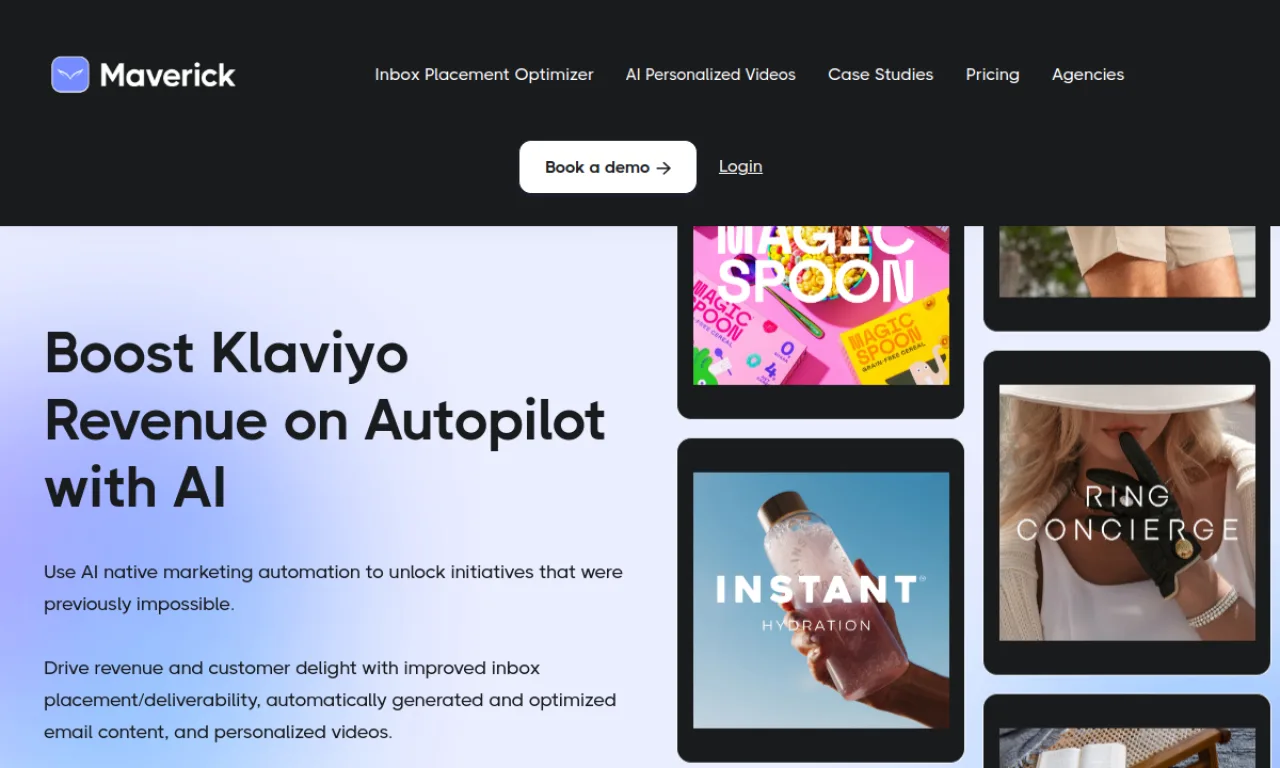 Screenshot of Maverick website