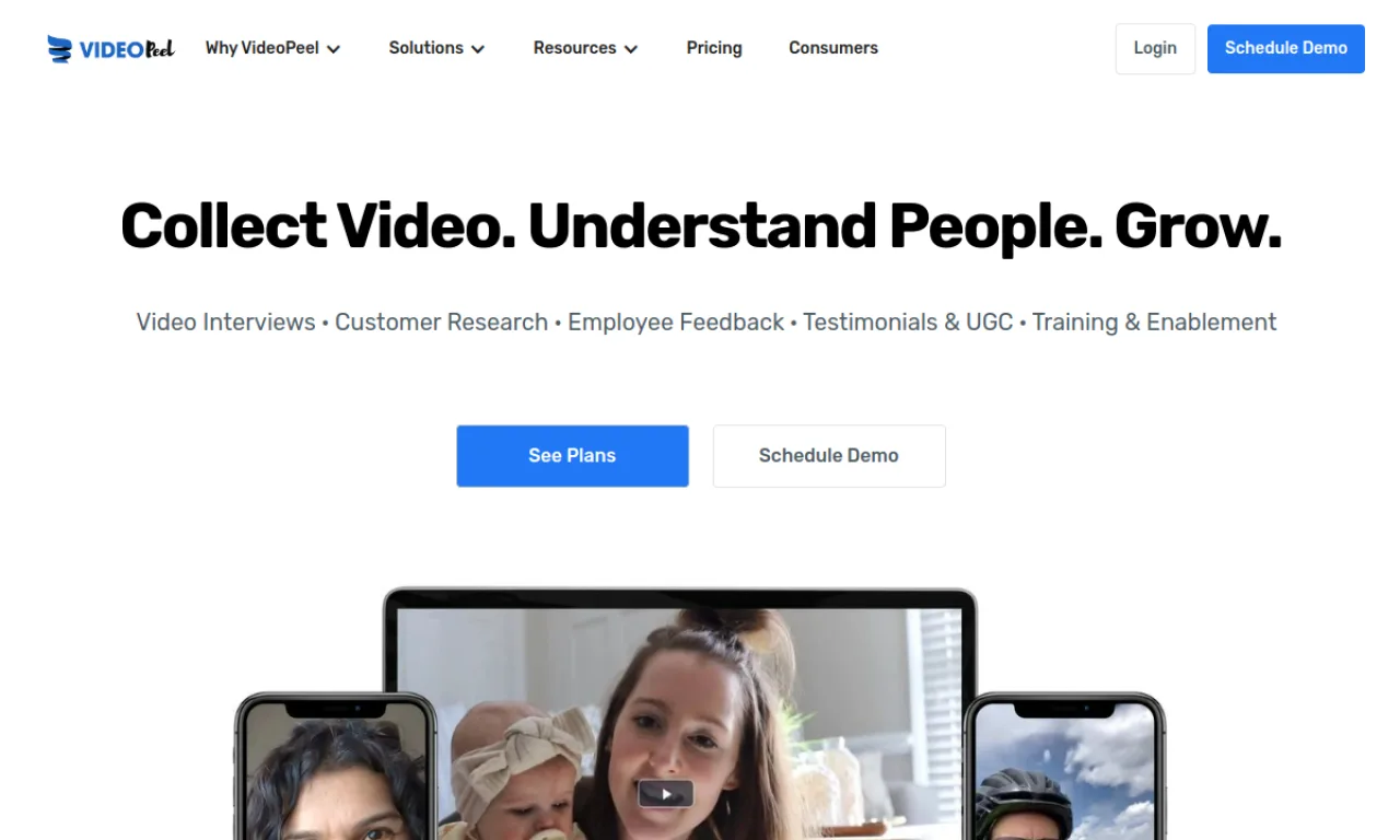 Screenshot of VideoPeel website