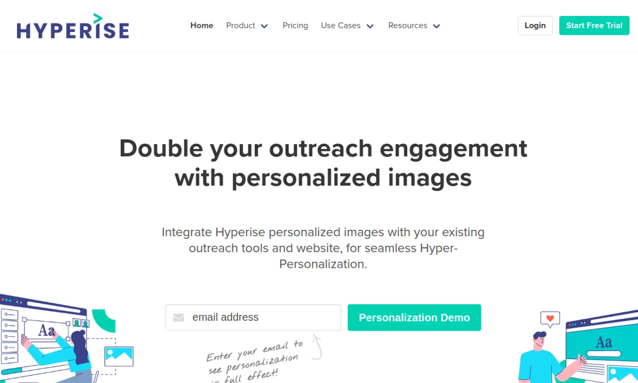 Screenshot of Hyperise website