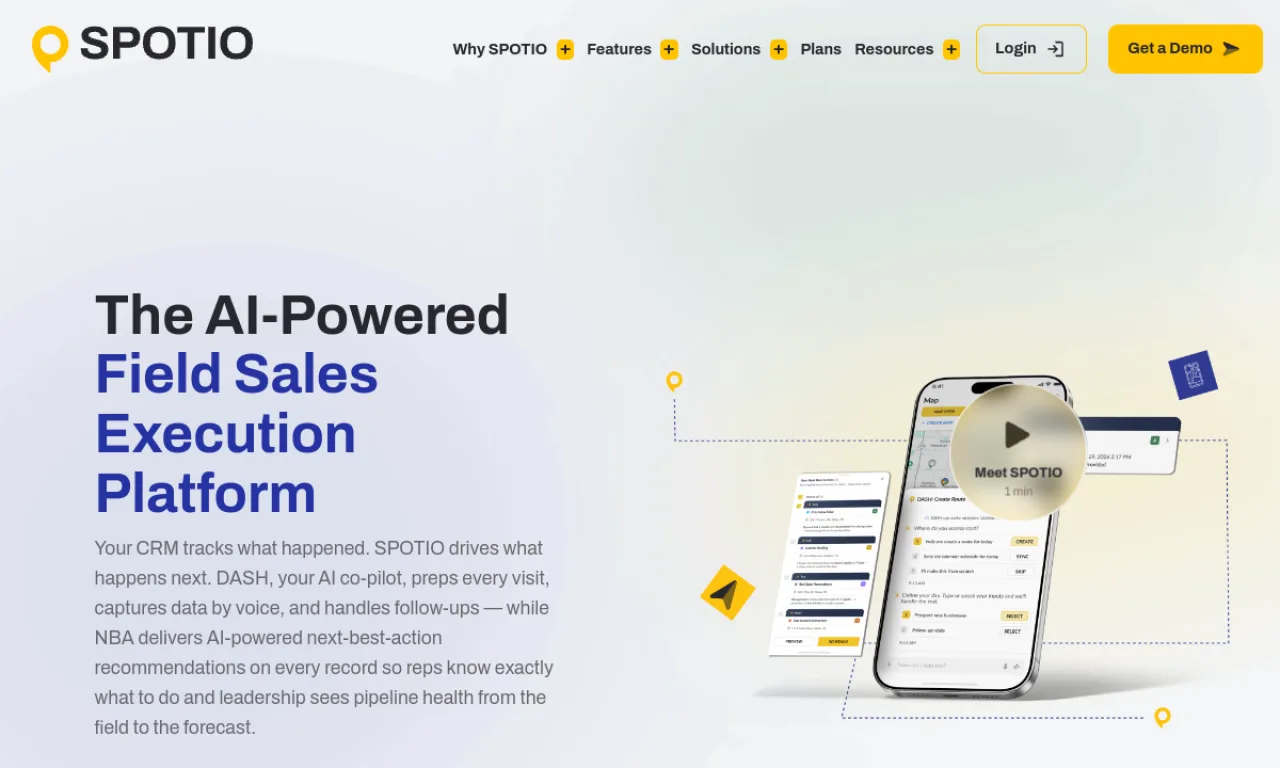 Screenshot of Spotio website