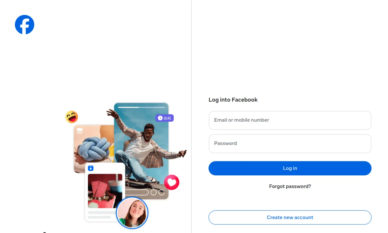 Screenshot of Facebook Live Shopping website