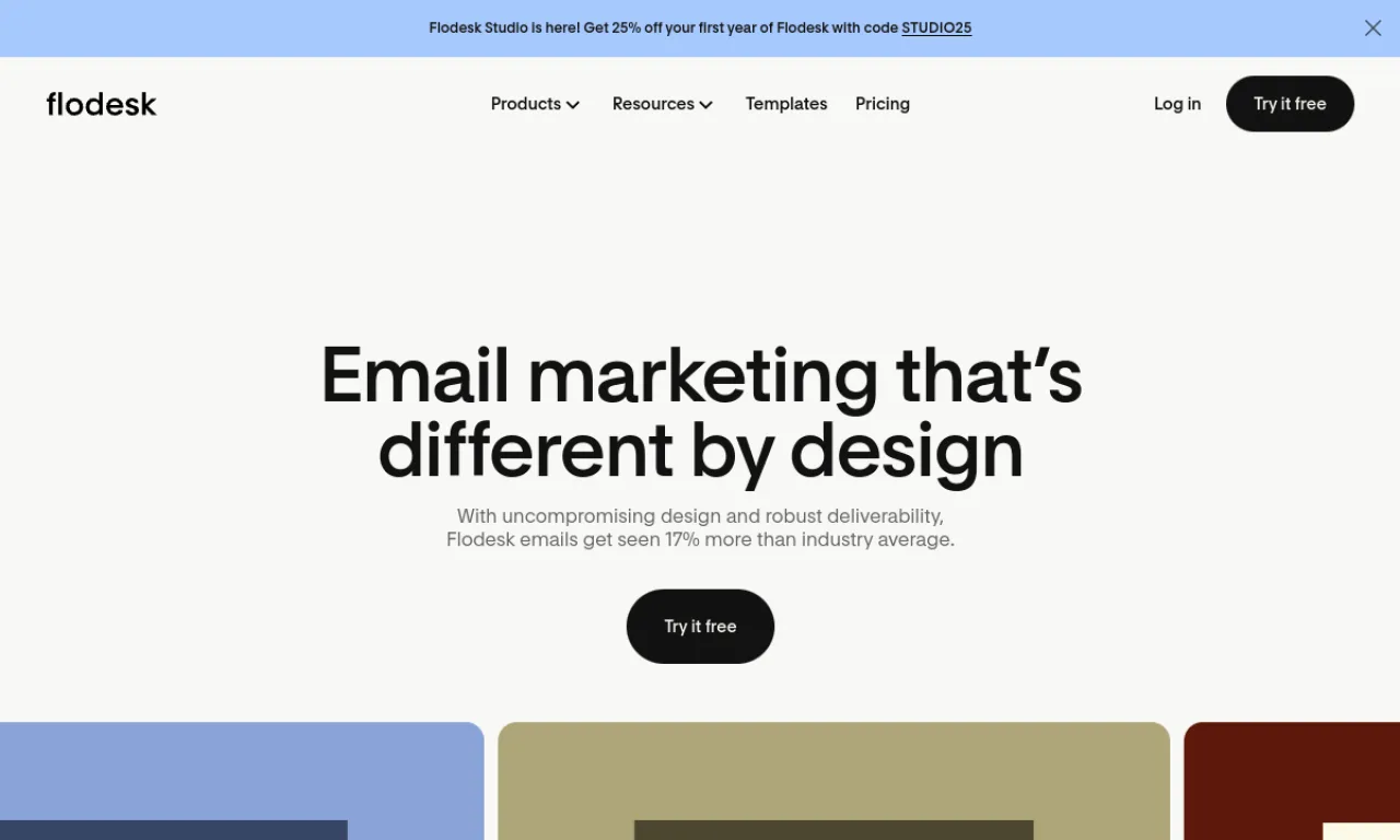 Screenshot of Flodesk website