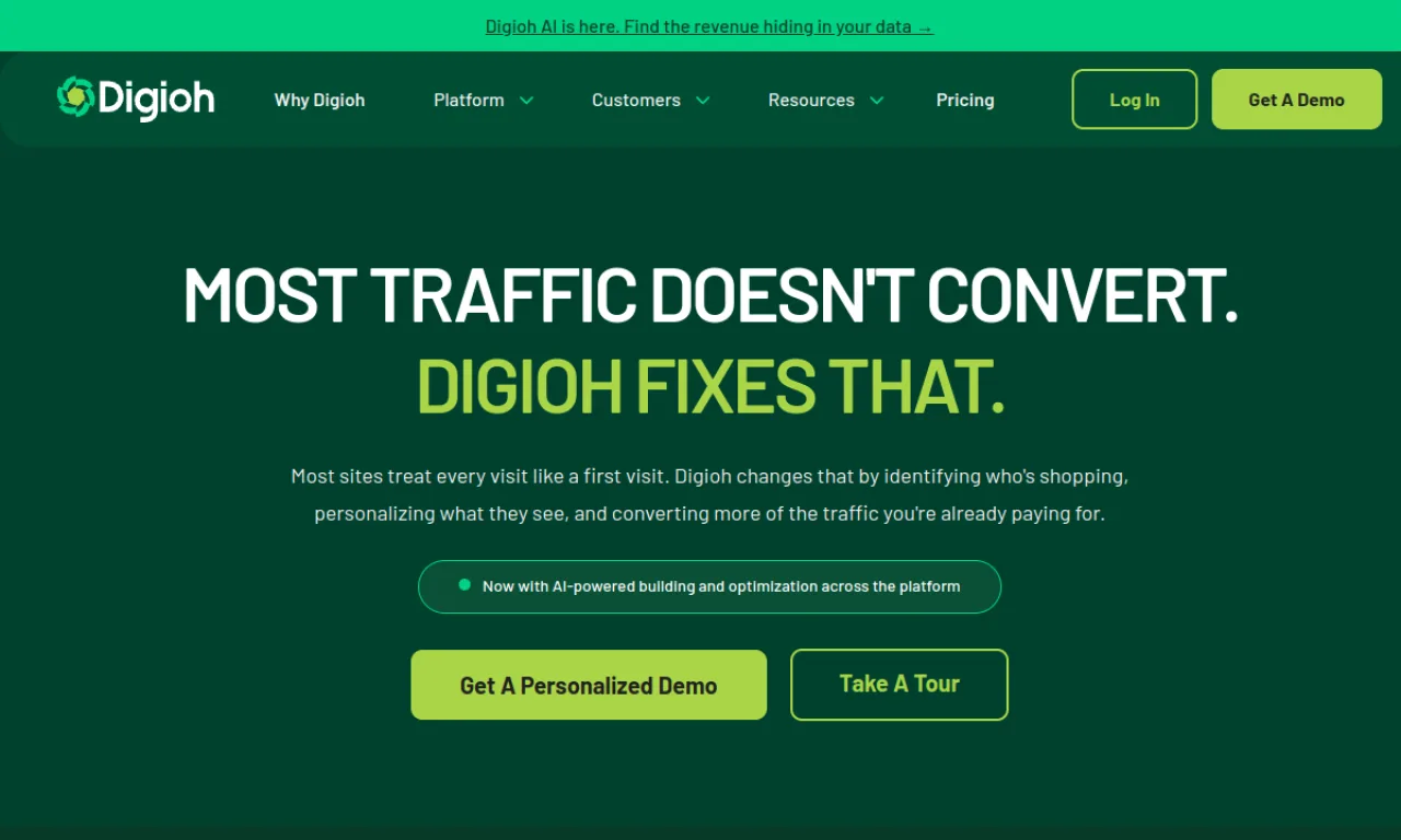 Screenshot of Digioh website