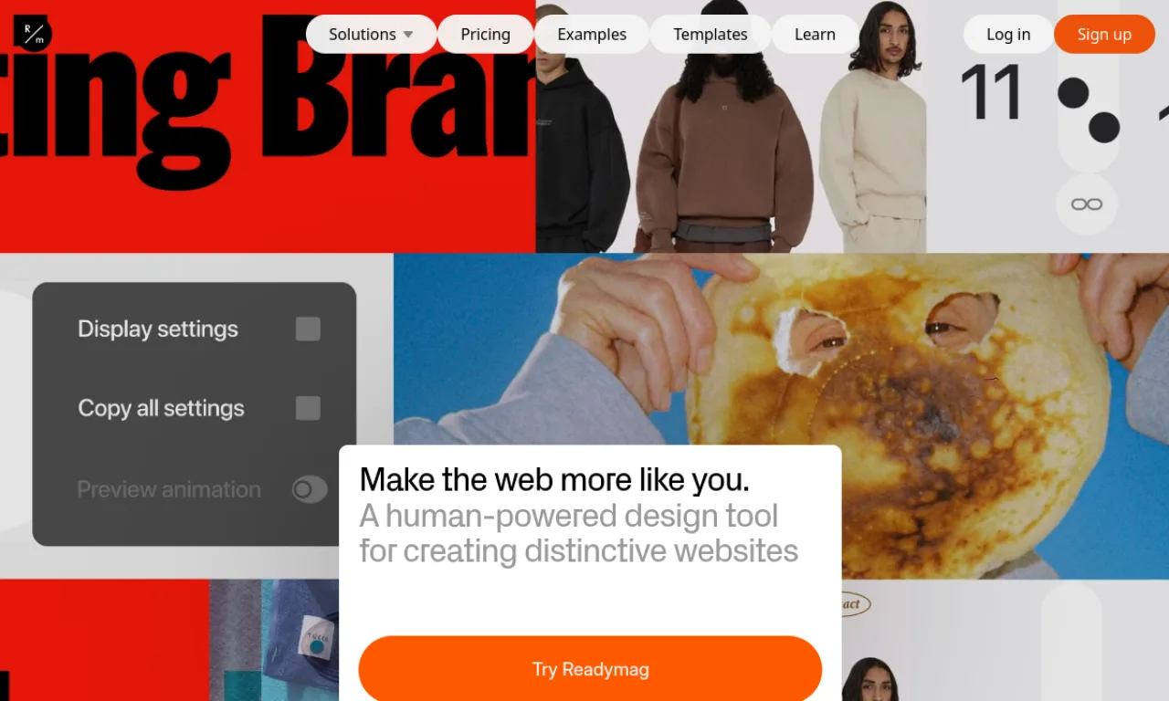 Screenshot of Readymag website