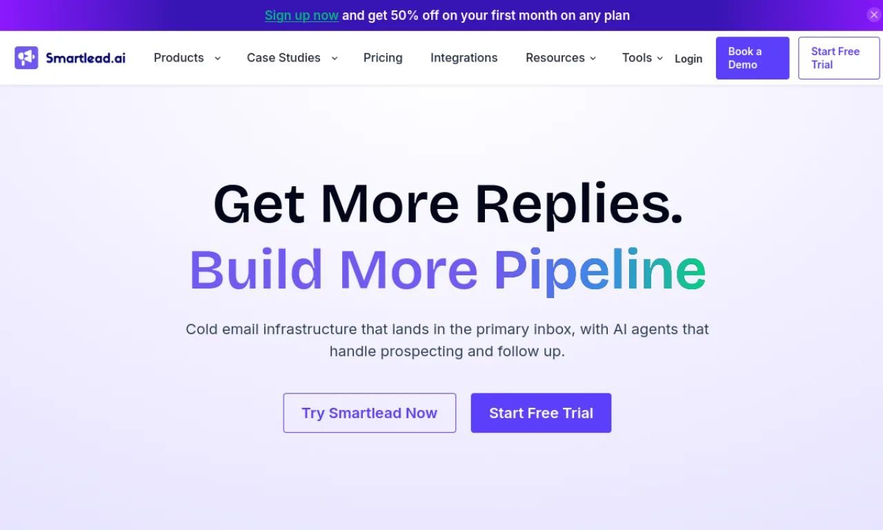 Screenshot of Smartlead.ai website