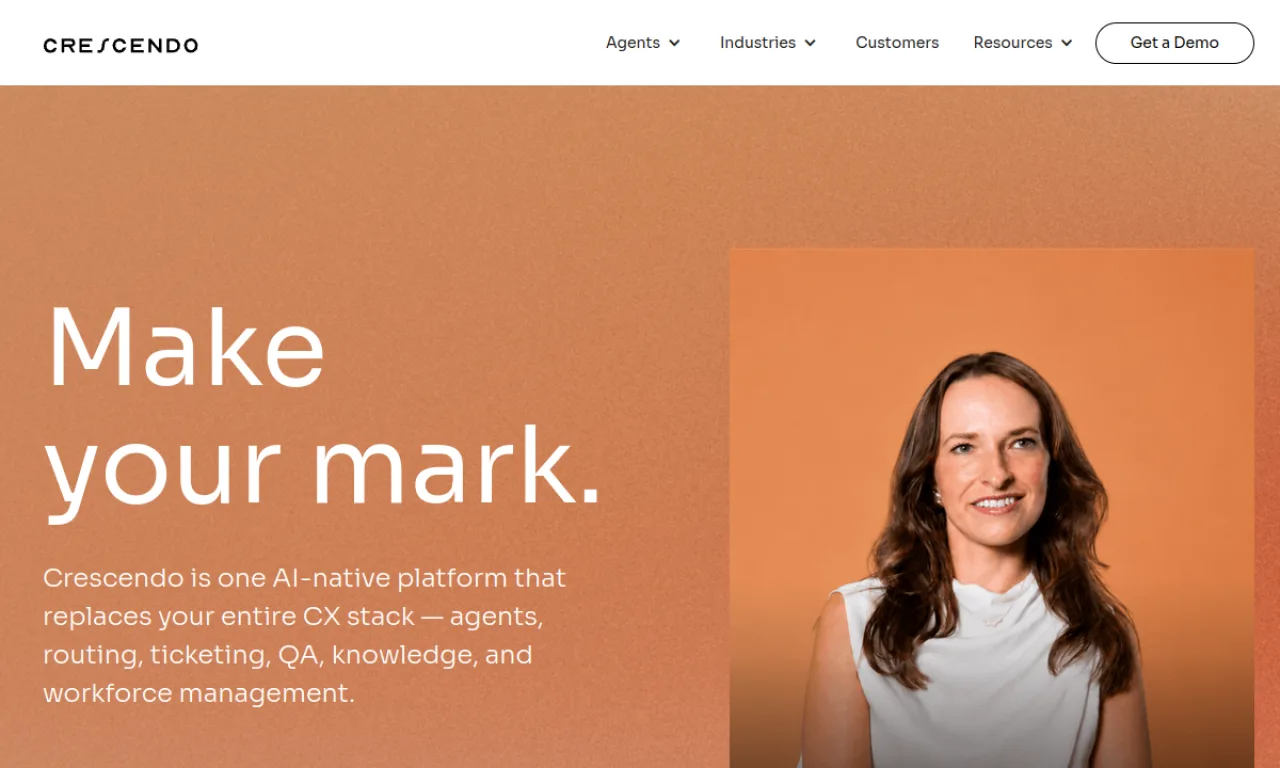 Screenshot of Crescendo website