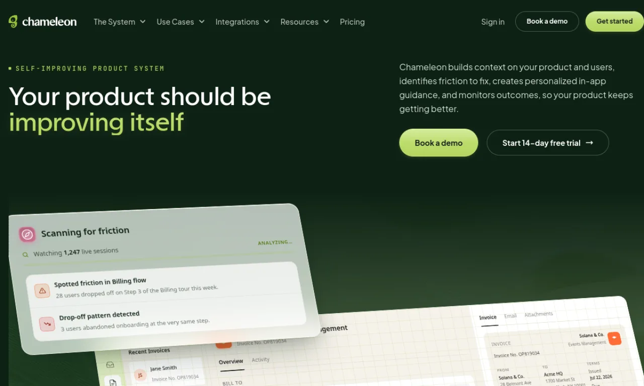 Screenshot of Chameleon website