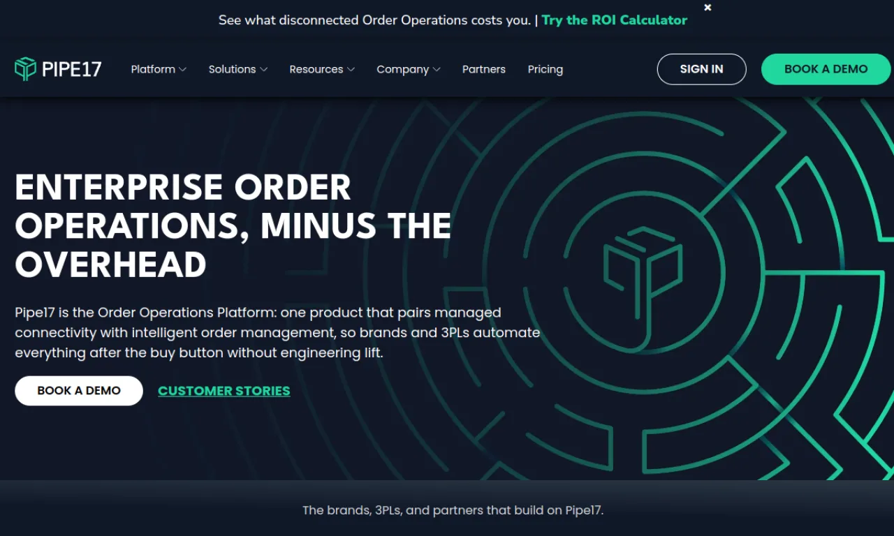 Screenshot of Pipe17 website