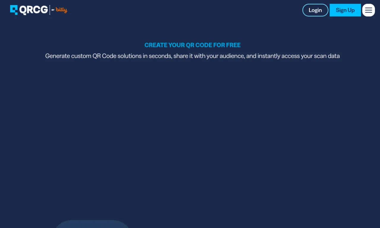 Screenshot of QR Code Generator (Bitly) website