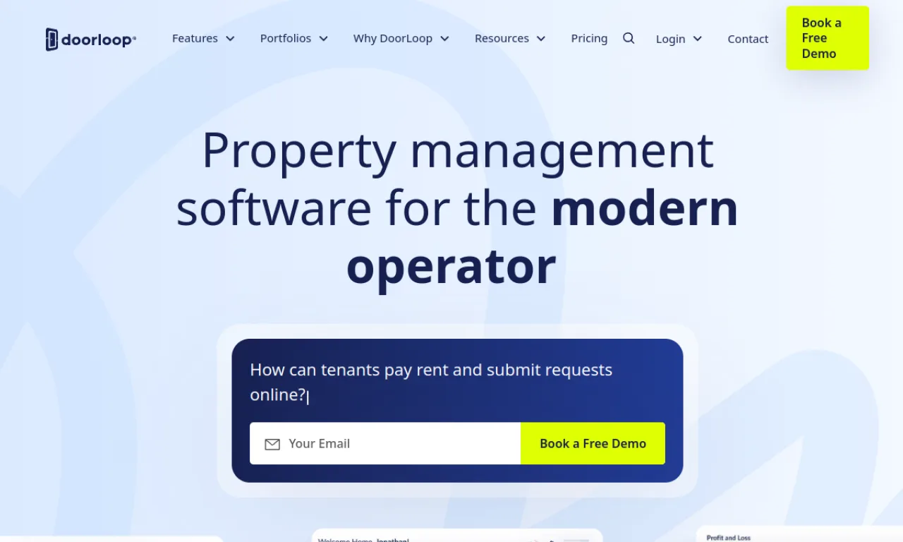 Screenshot of DoorLoop website