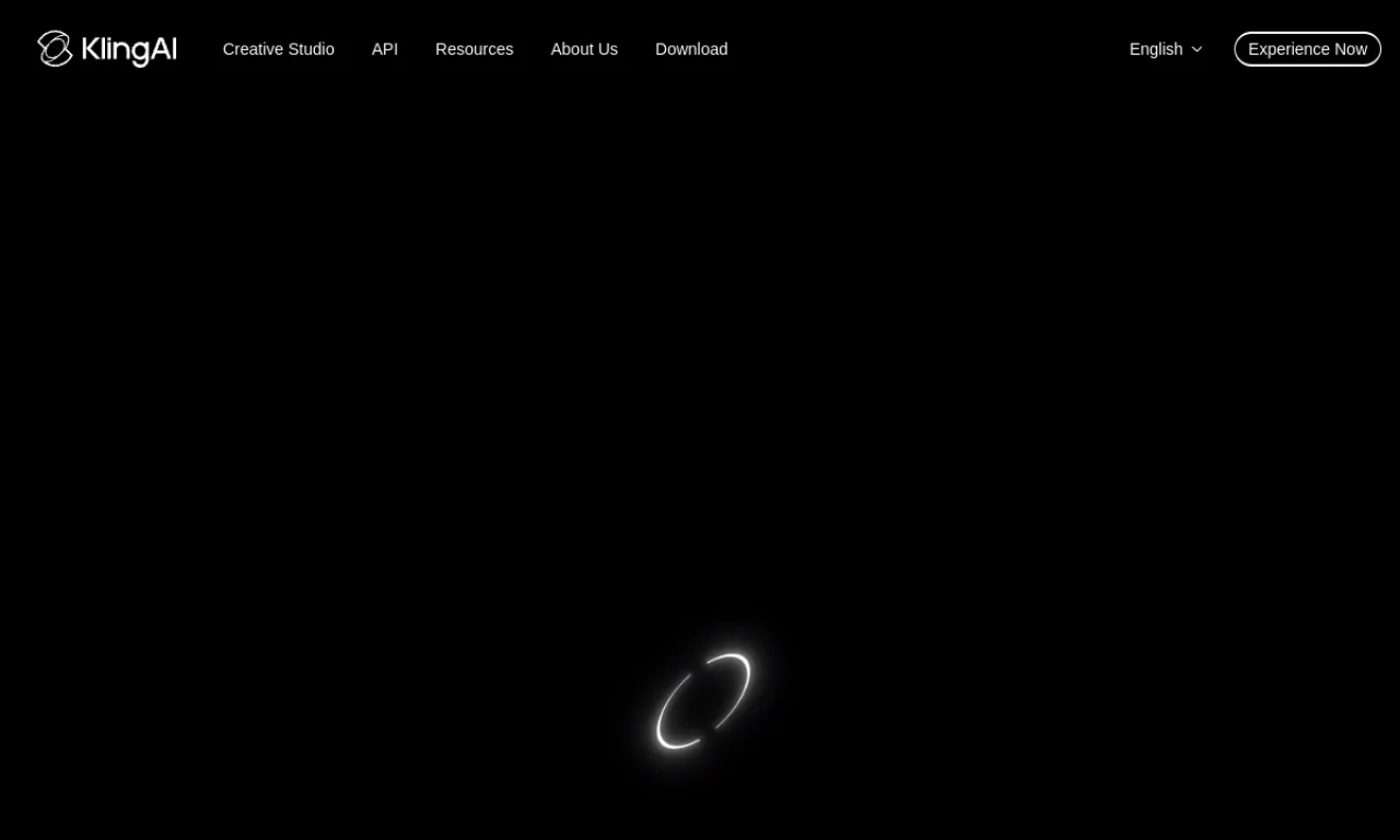Screenshot of Kling website
