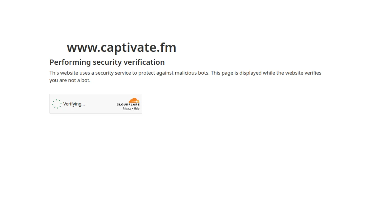 Screenshot of Captivate website