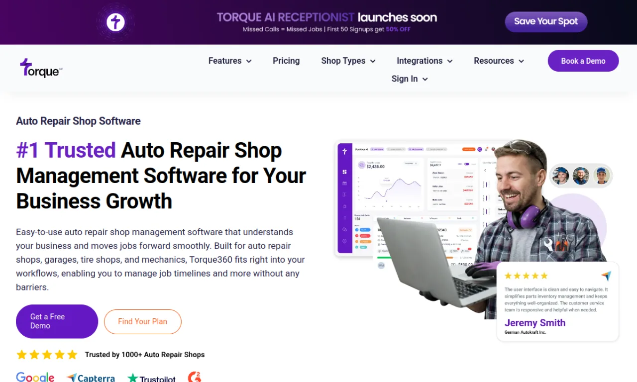 Screenshot of Torque360 website