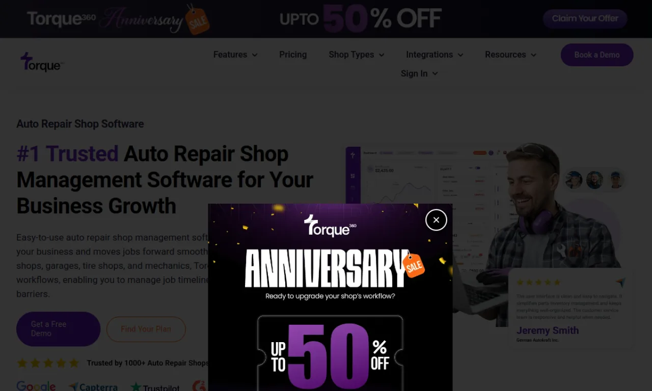 Screenshot of Torque360 website