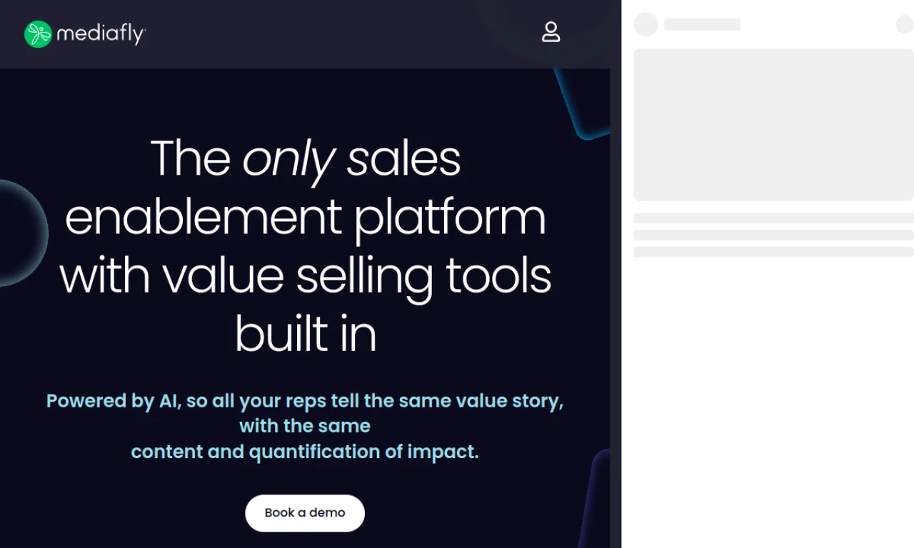 Screenshot of Mediafly Value website