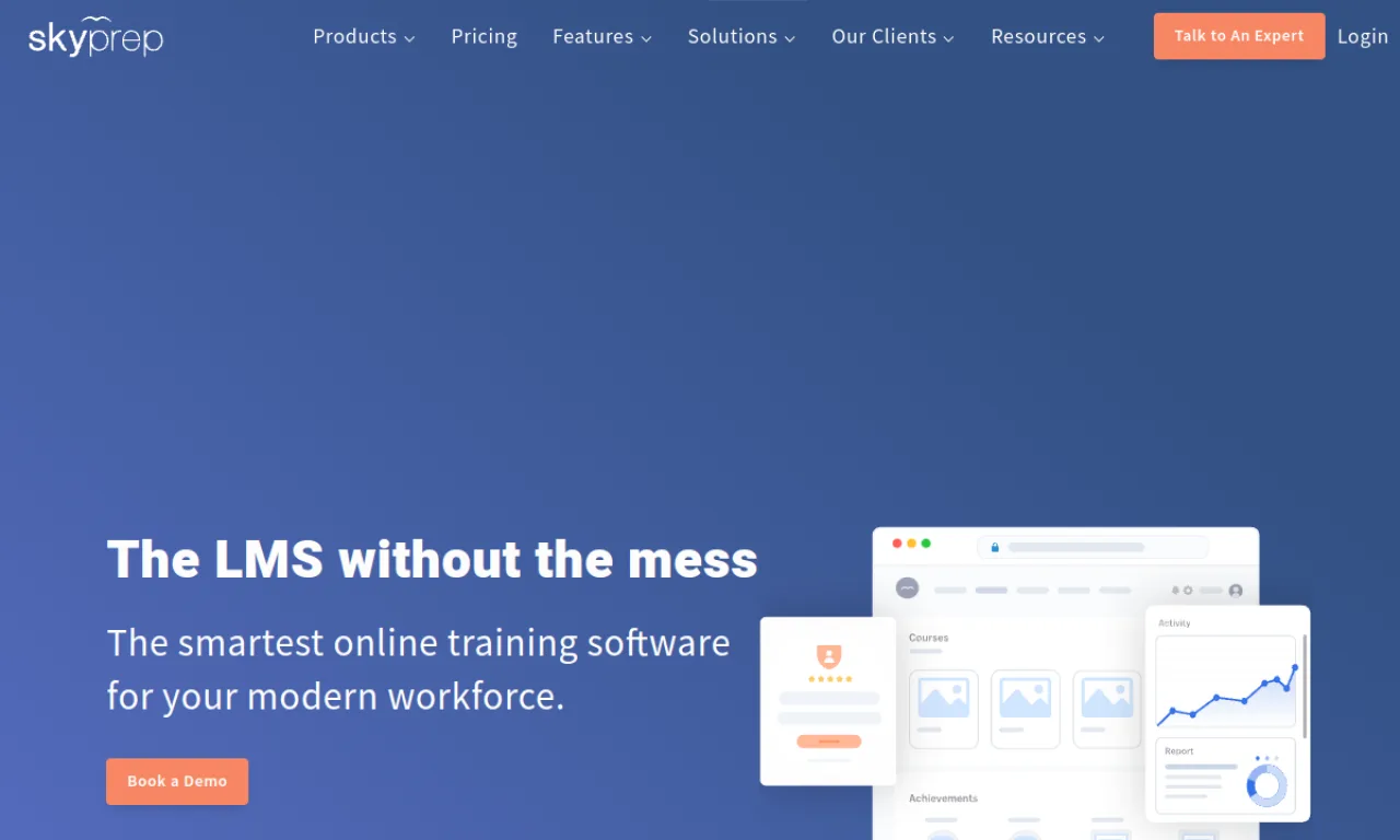 Screenshot of SkyPrep website