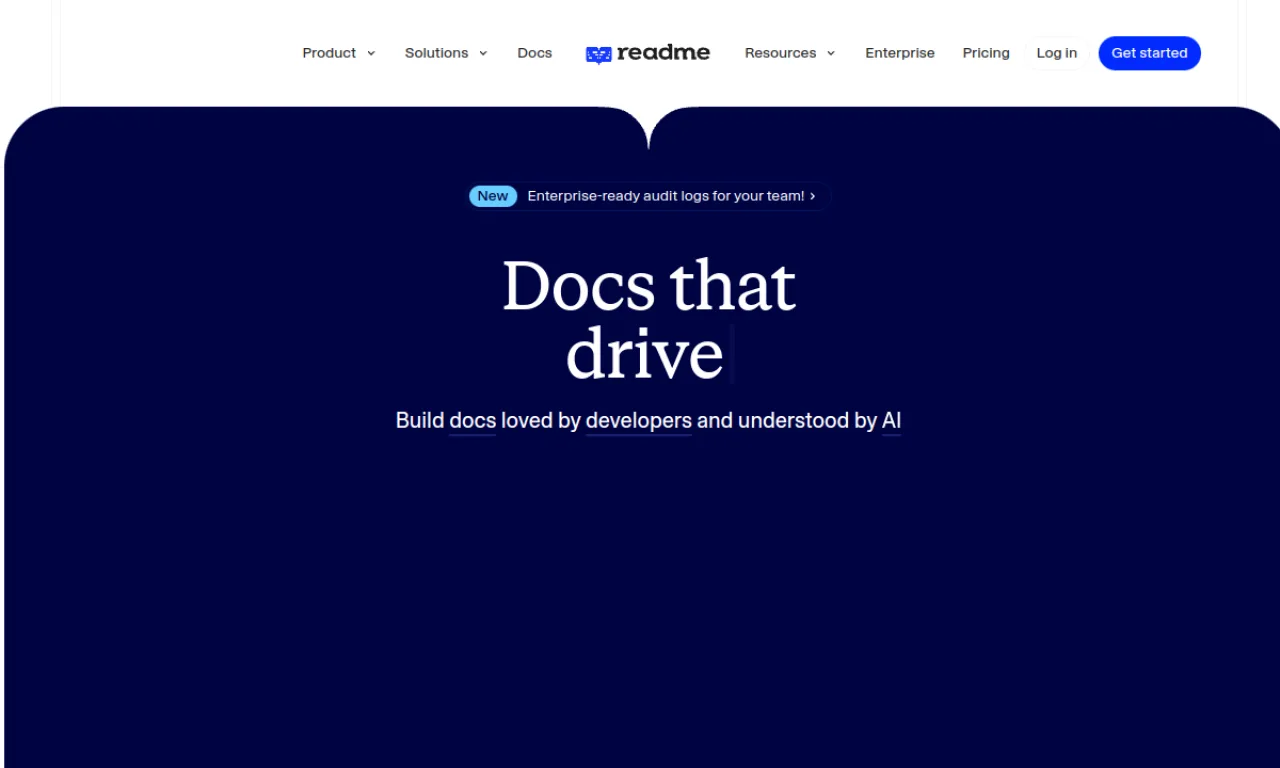 Screenshot of ReadMe website