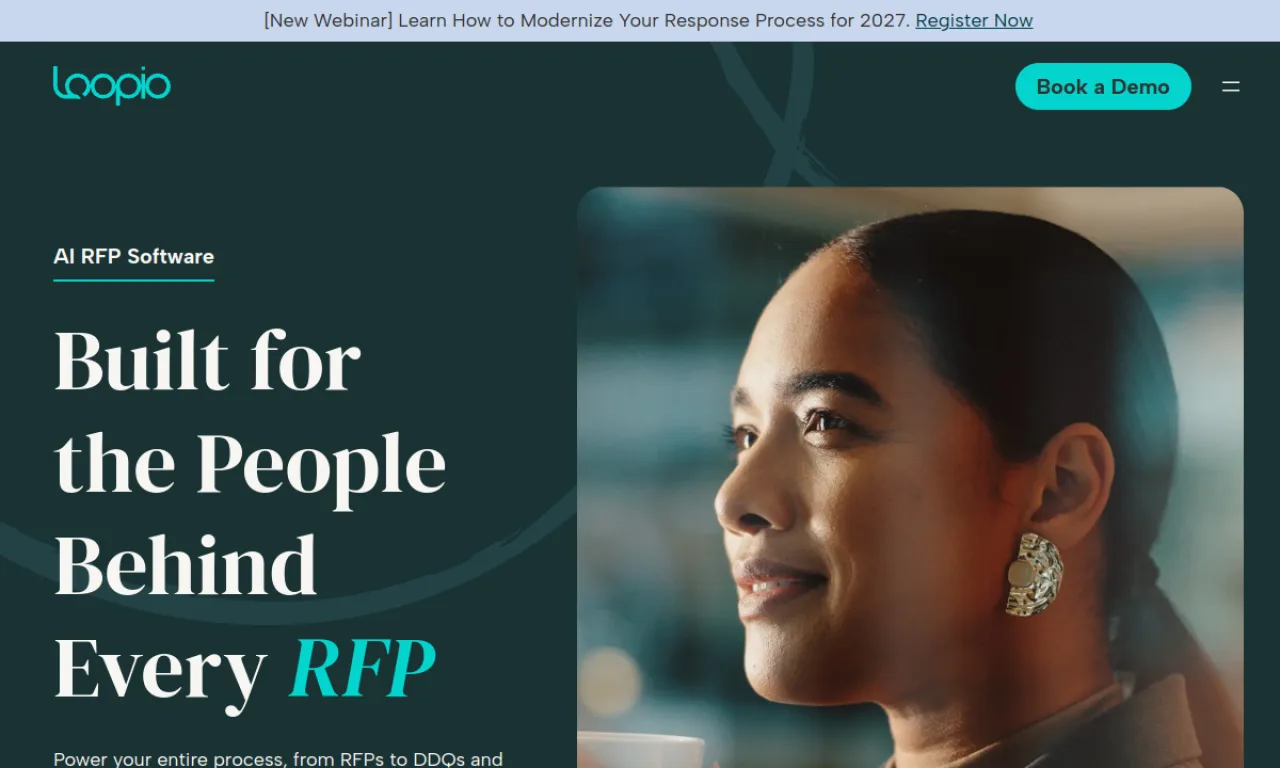 Screenshot of Loopio website
