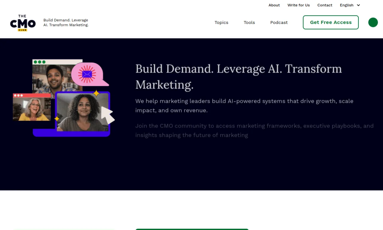 Screenshot of Thecmo website