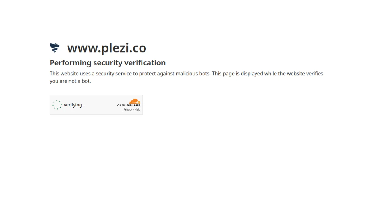 Screenshot of Plezi website