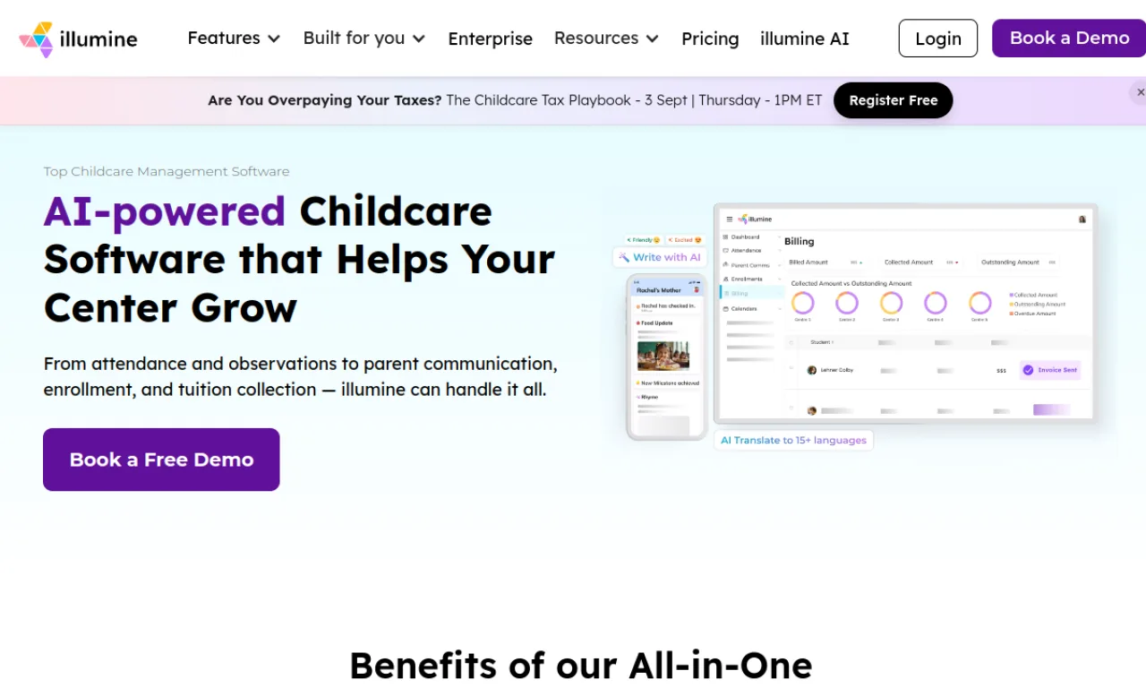 Screenshot of Illumine website