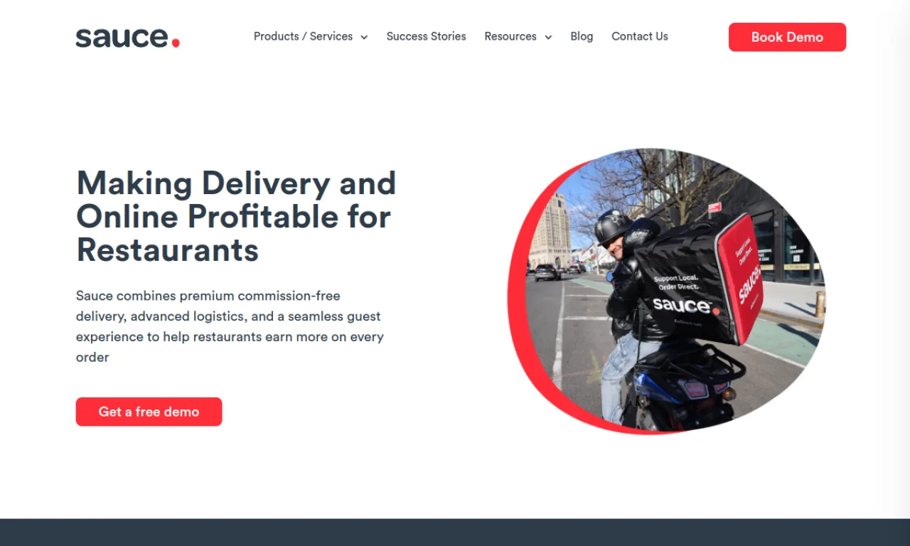 Screenshot of Sauce website