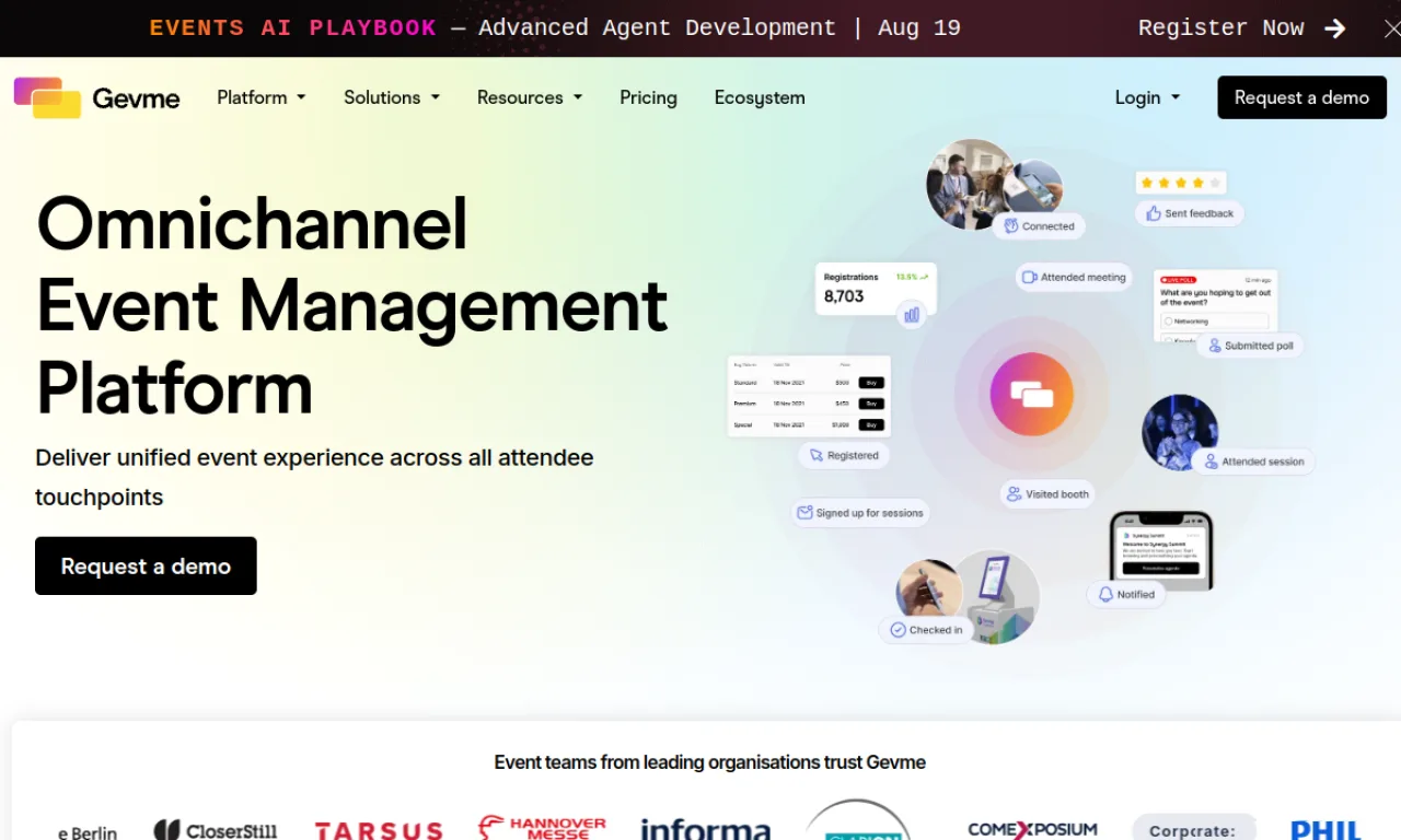 Screenshot of GEVME website