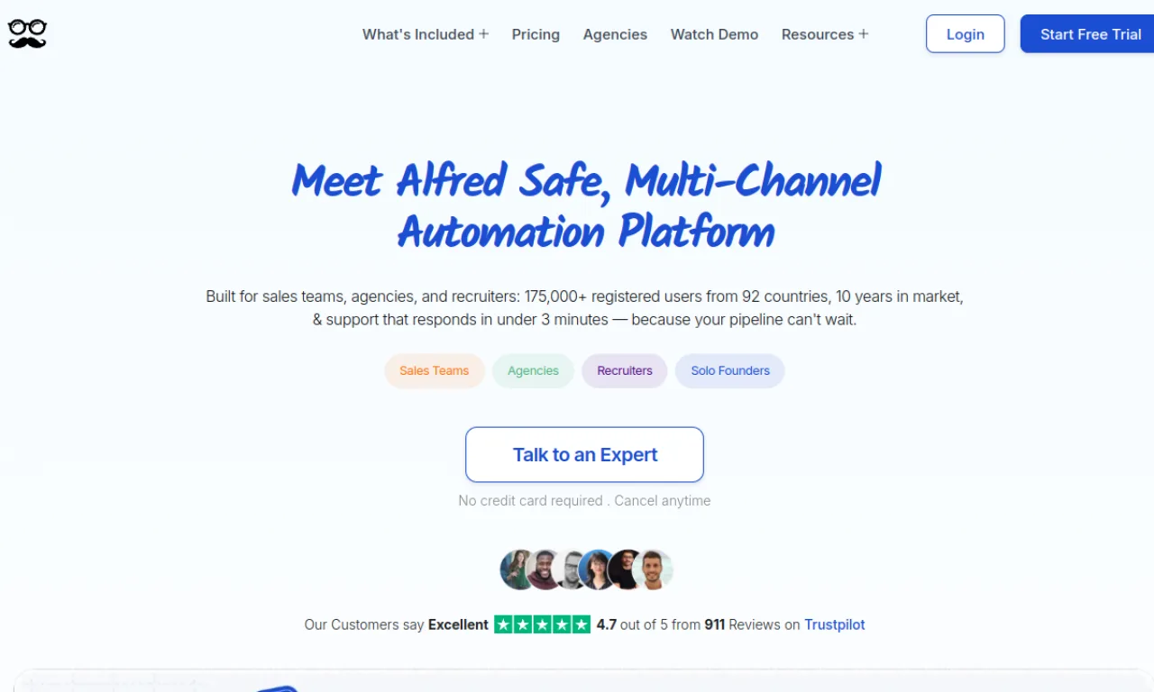 Screenshot of MeetAlfred website