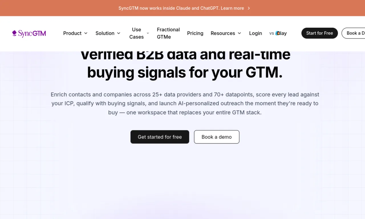 Screenshot of SyncGTM website