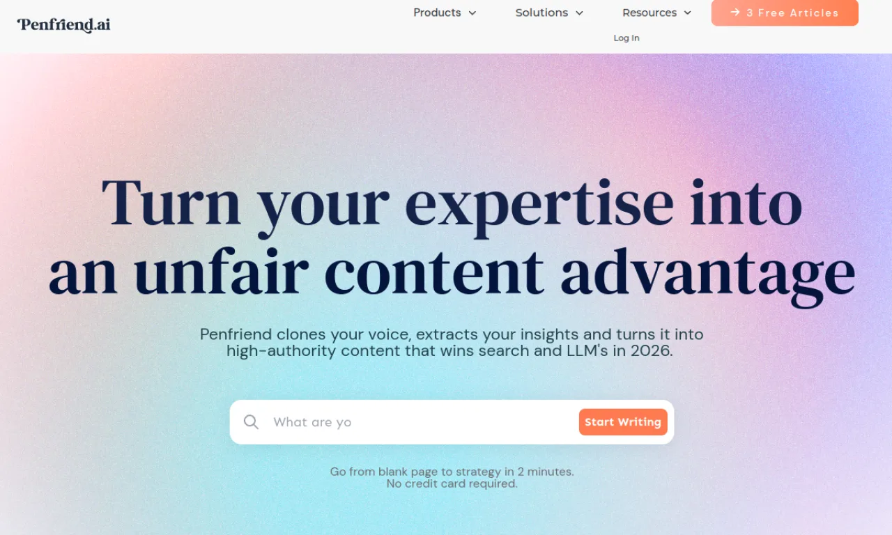Screenshot of Penfriend website