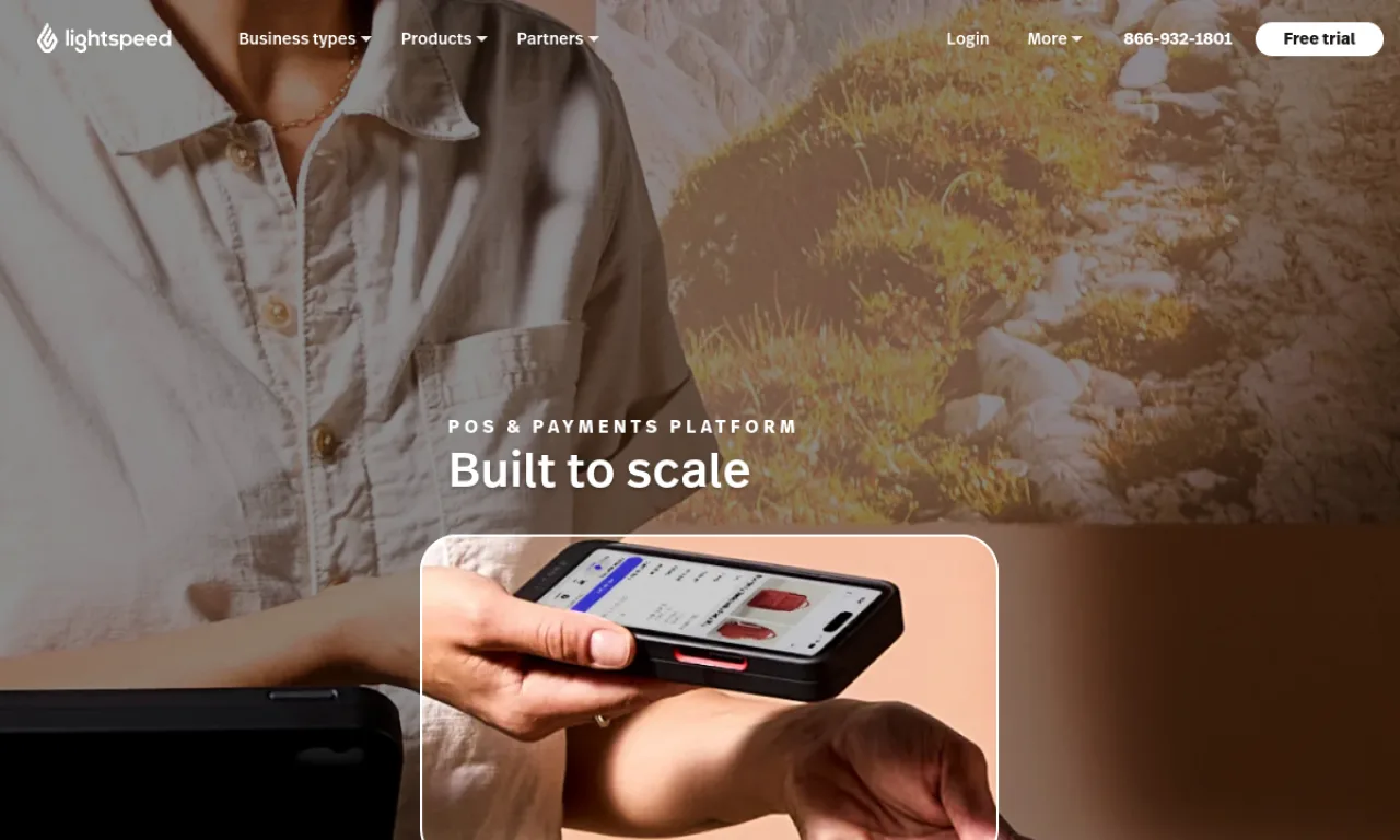 Screenshot of Lightspeed website