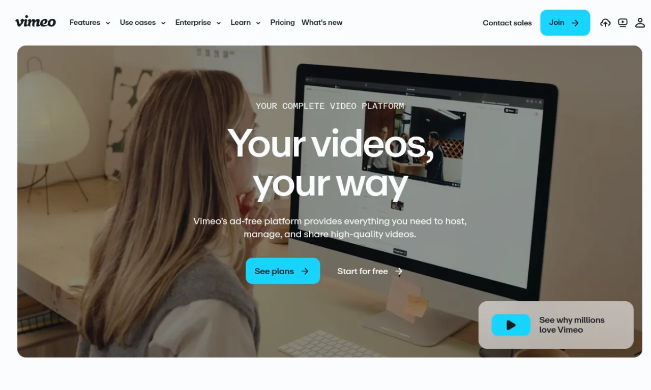 Screenshot of Vimeo Record website