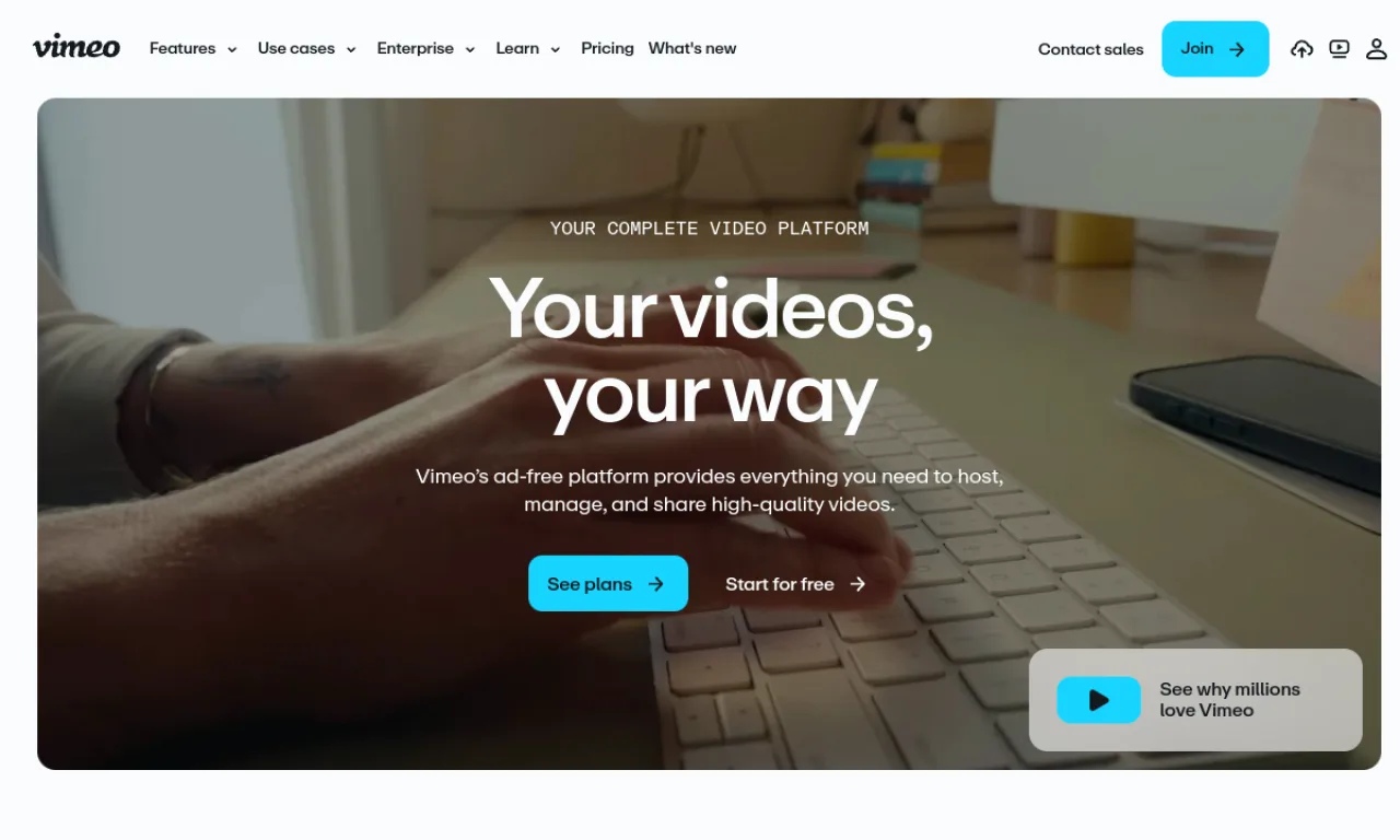 Screenshot of Vimeo Record website