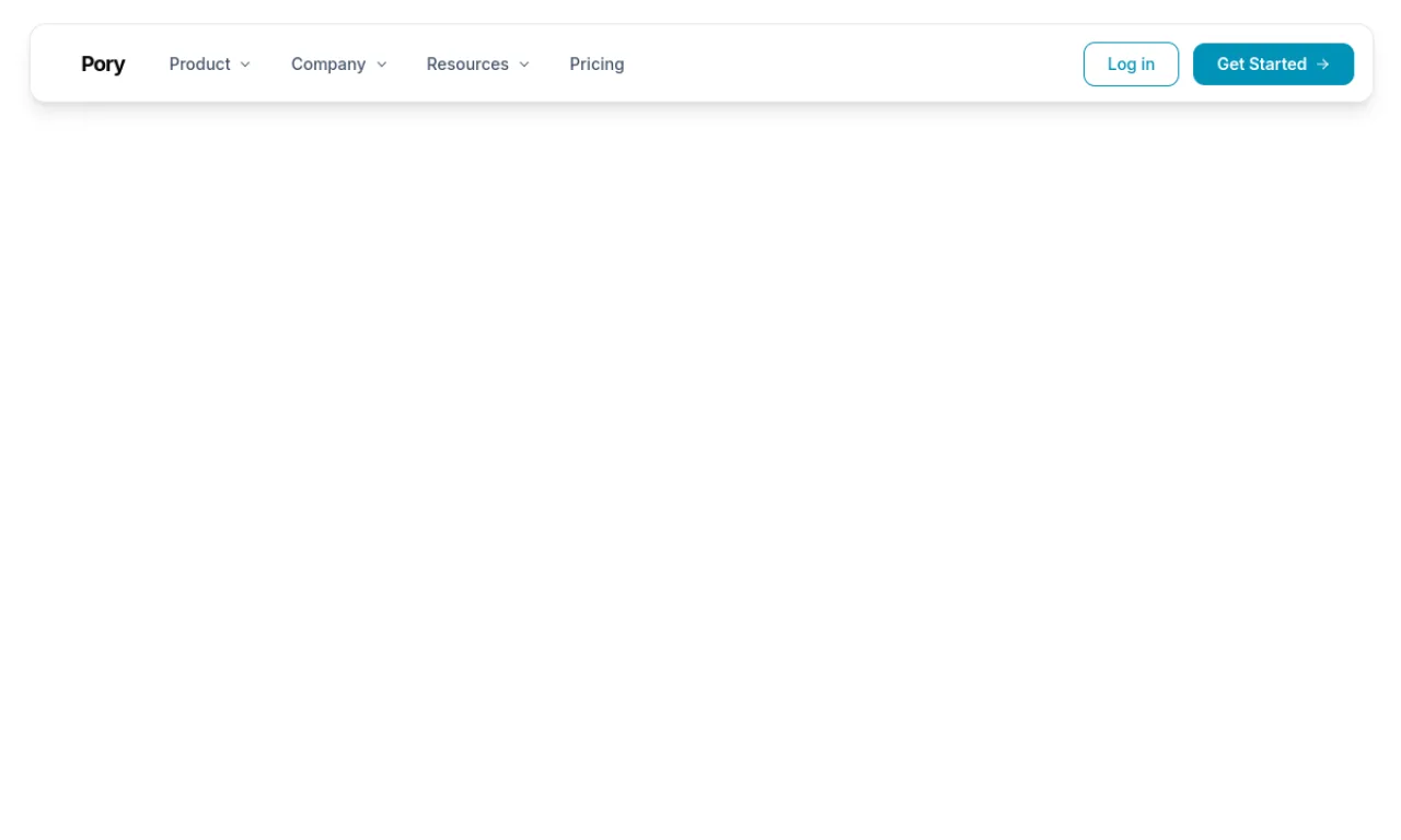 Screenshot of Pory / Feathery website