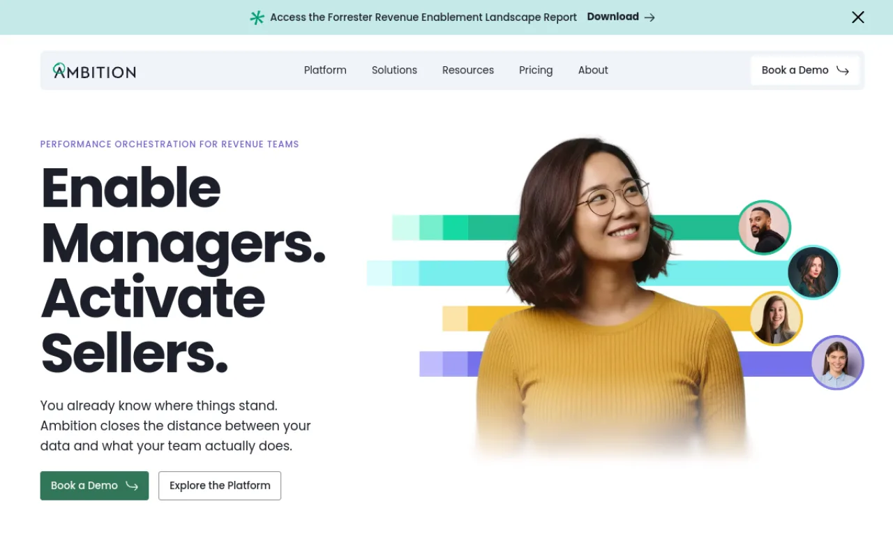 Screenshot of Ambition website