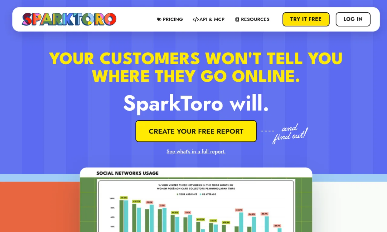 Screenshot of SparkToro website