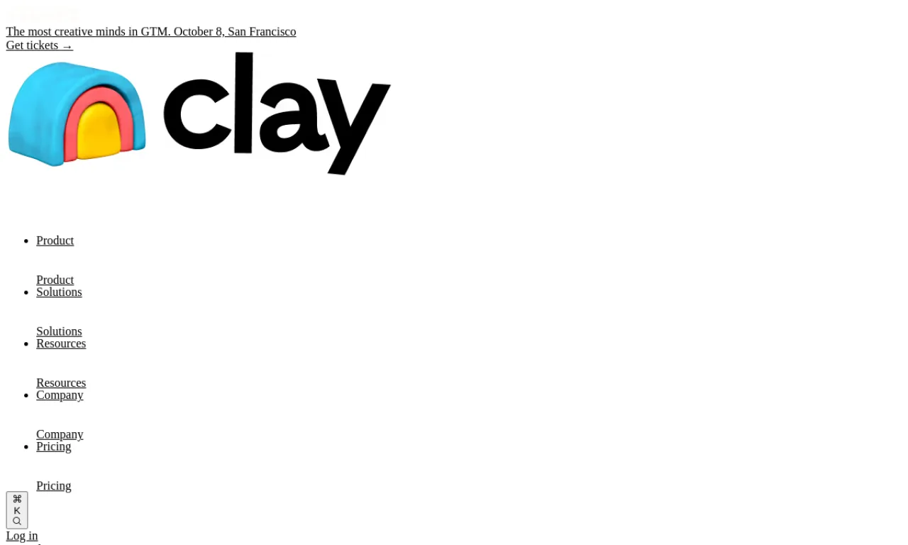 Screenshot of Clay Tables / Templates website