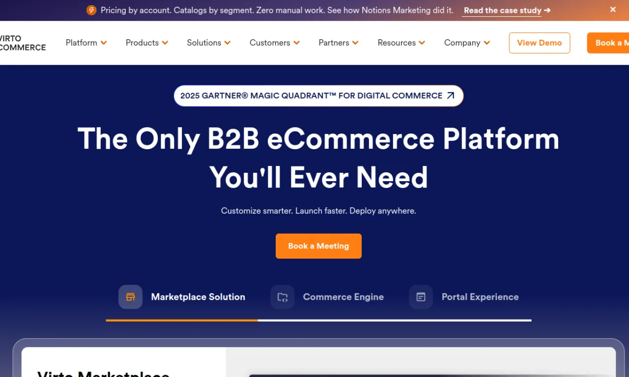 Screenshot of Virto Commerce website