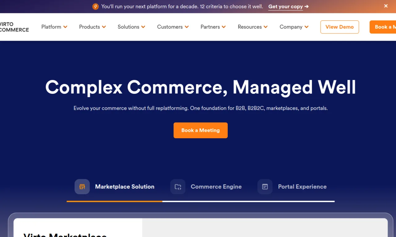 Screenshot of Virto Commerce website