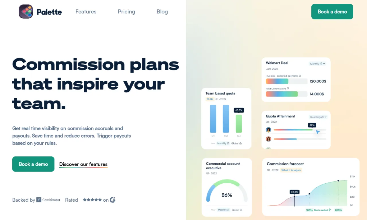 Screenshot of Palette website