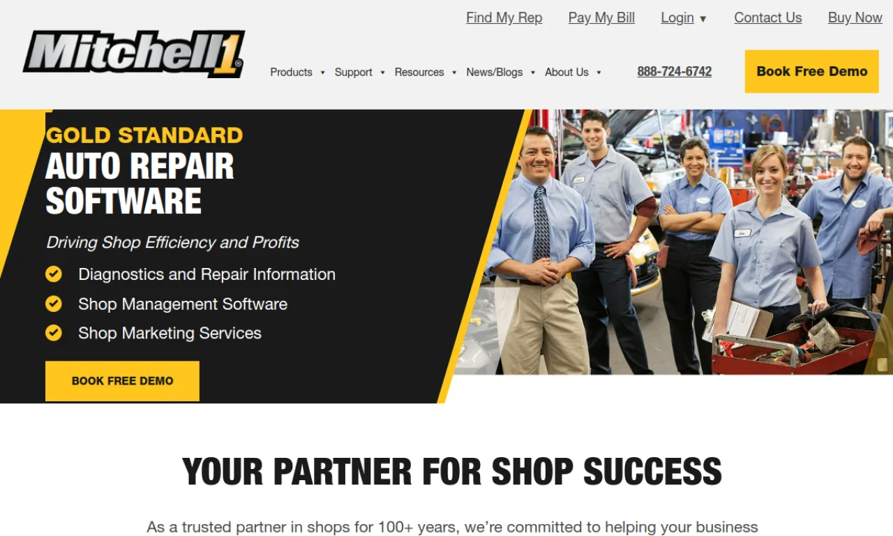 Screenshot of Mitchell 1 website