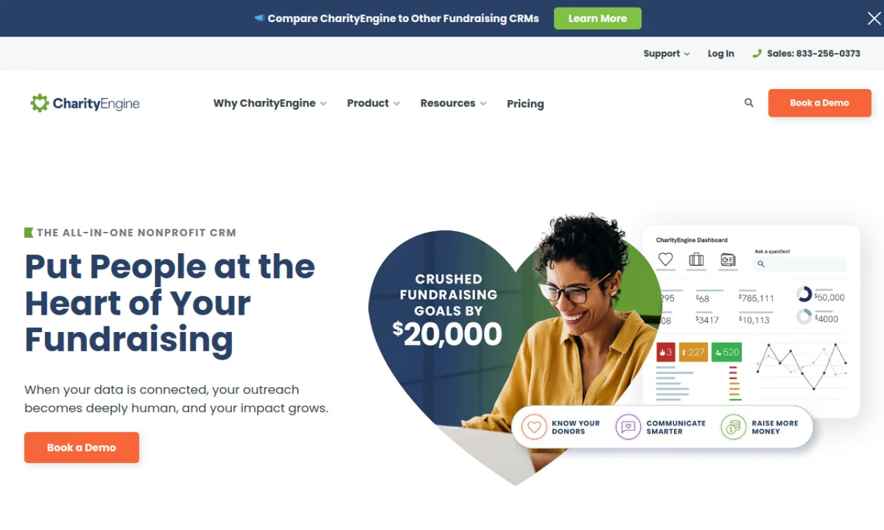 Screenshot of CharityEngine website