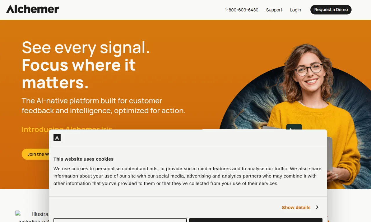 Screenshot of Alchemer website