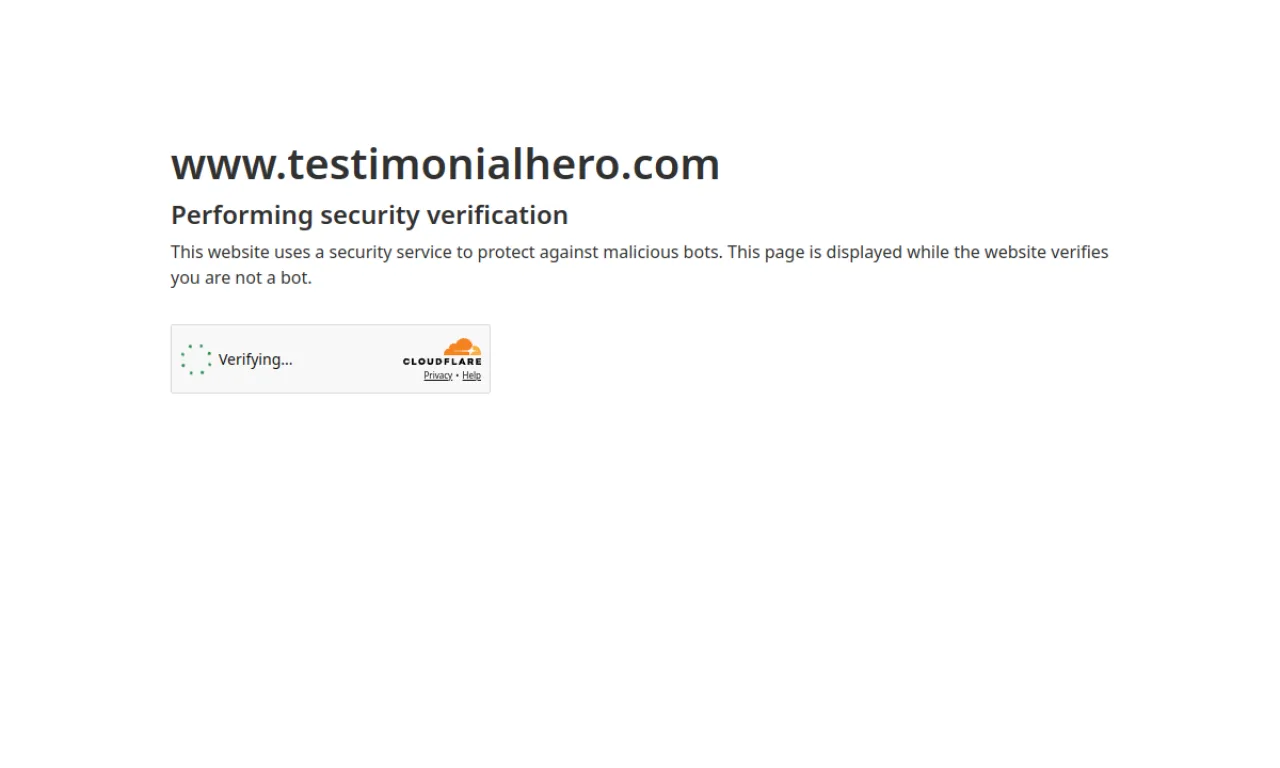 Screenshot of Testimonial Hero website