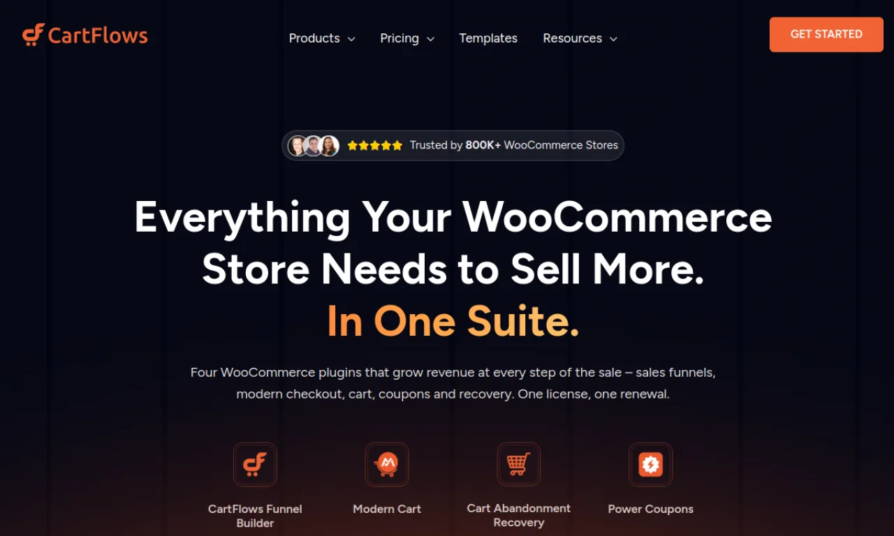 Screenshot of CartFlows website